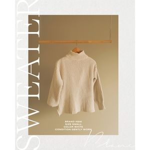 H&M white chunky turtleneck